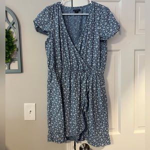 J. Crew Mercantile Chambray Ruffle Dress